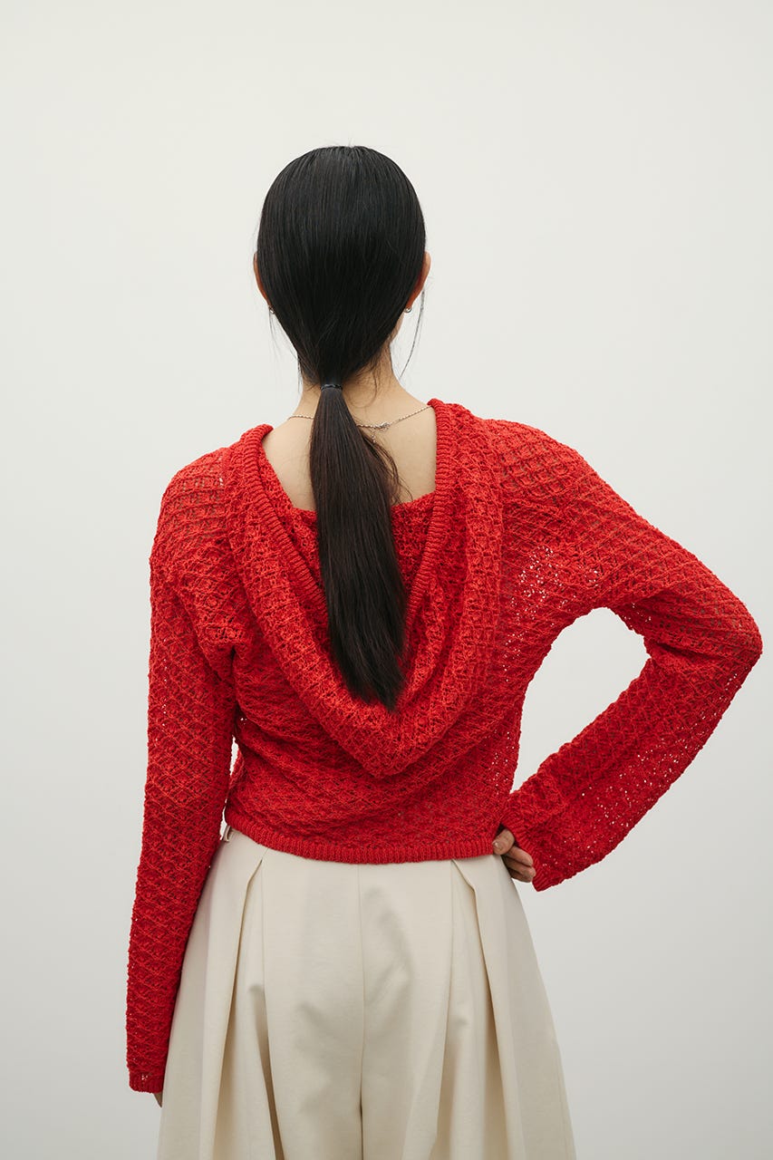 アイレットレースフーディー RED FREE