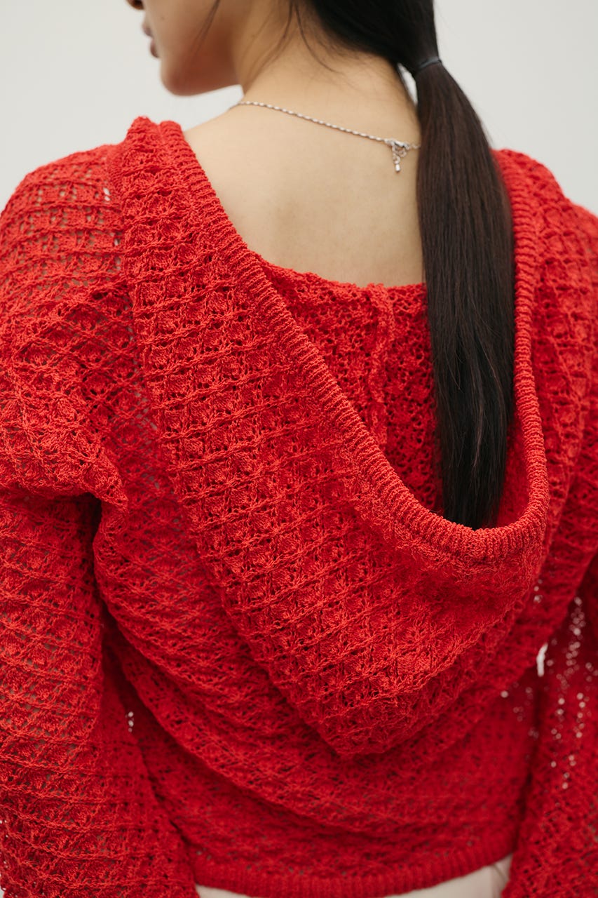 アイレットレースフーディー RED FREE