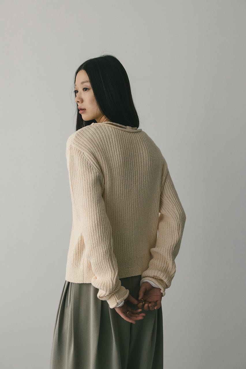 レースアップリブニットトップ IVOY FREE