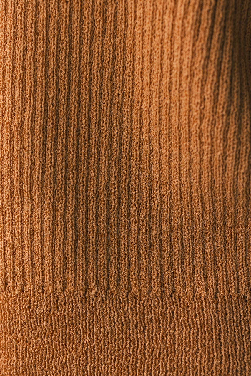 レースアップリブニットトップ ORG FREE