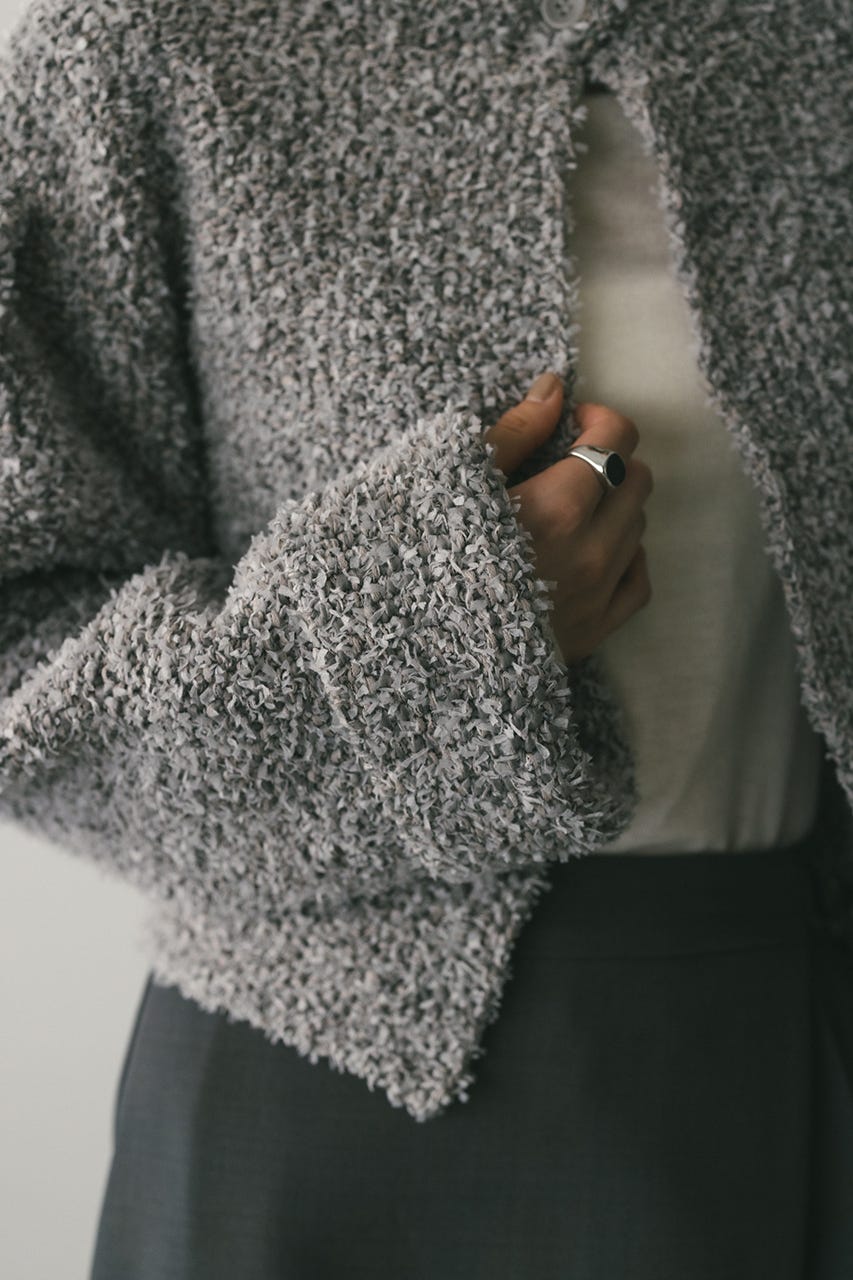 テープヤーンニットカーデ GRY FREE