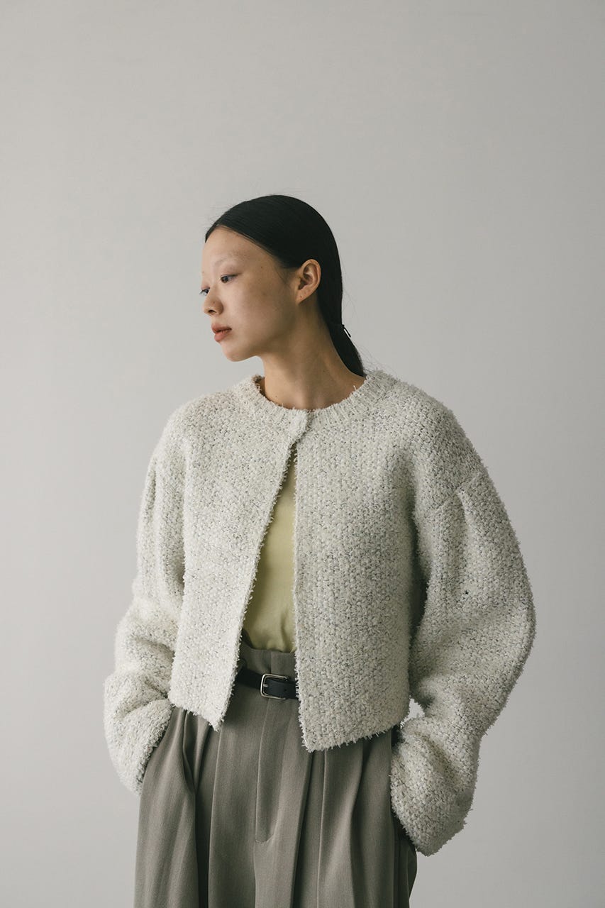 テープヤーンニットカーデ WHT FREE