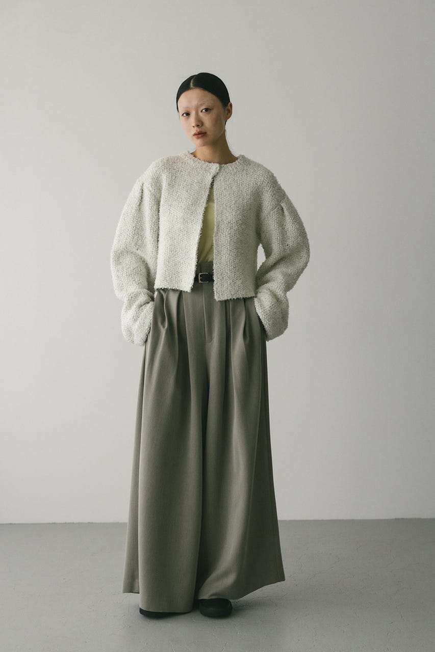 テープヤーンニットカーデ WHT FREE