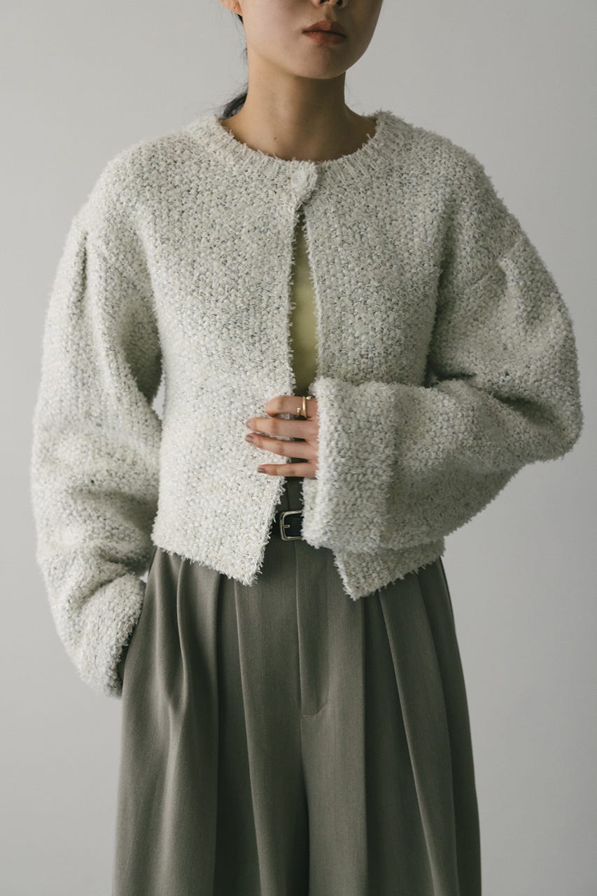 テープヤーンニットカーデ WHT FREE