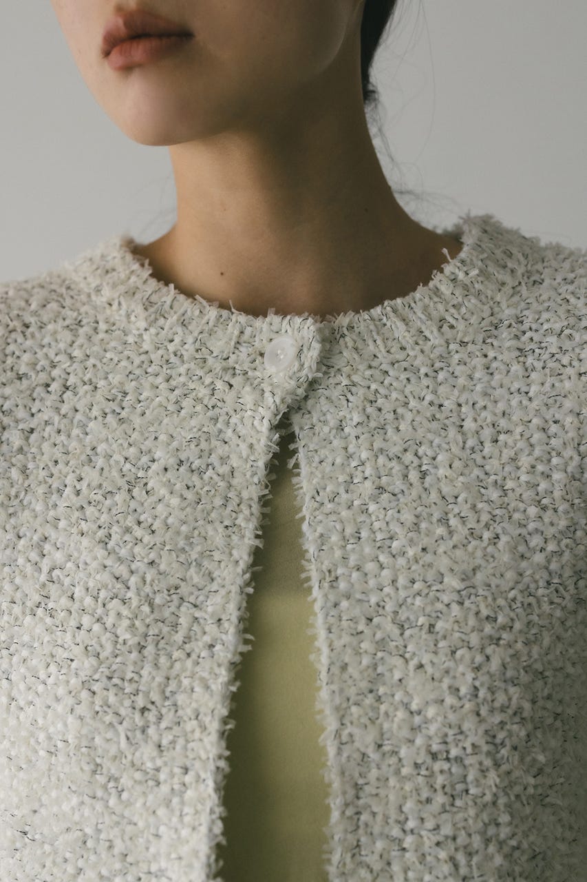 テープヤーンニットカーデ WHT FREE