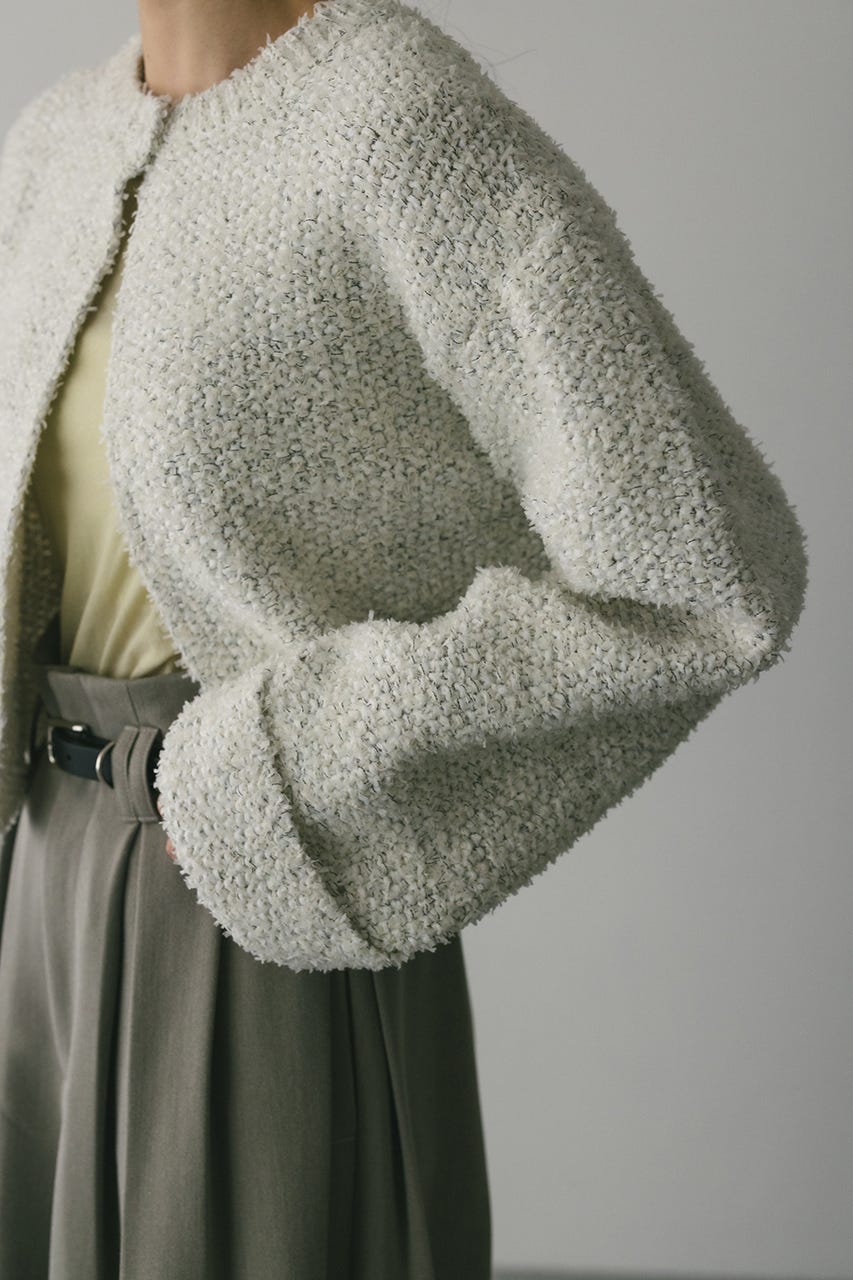 テープヤーンニットカーデ WHT FREE