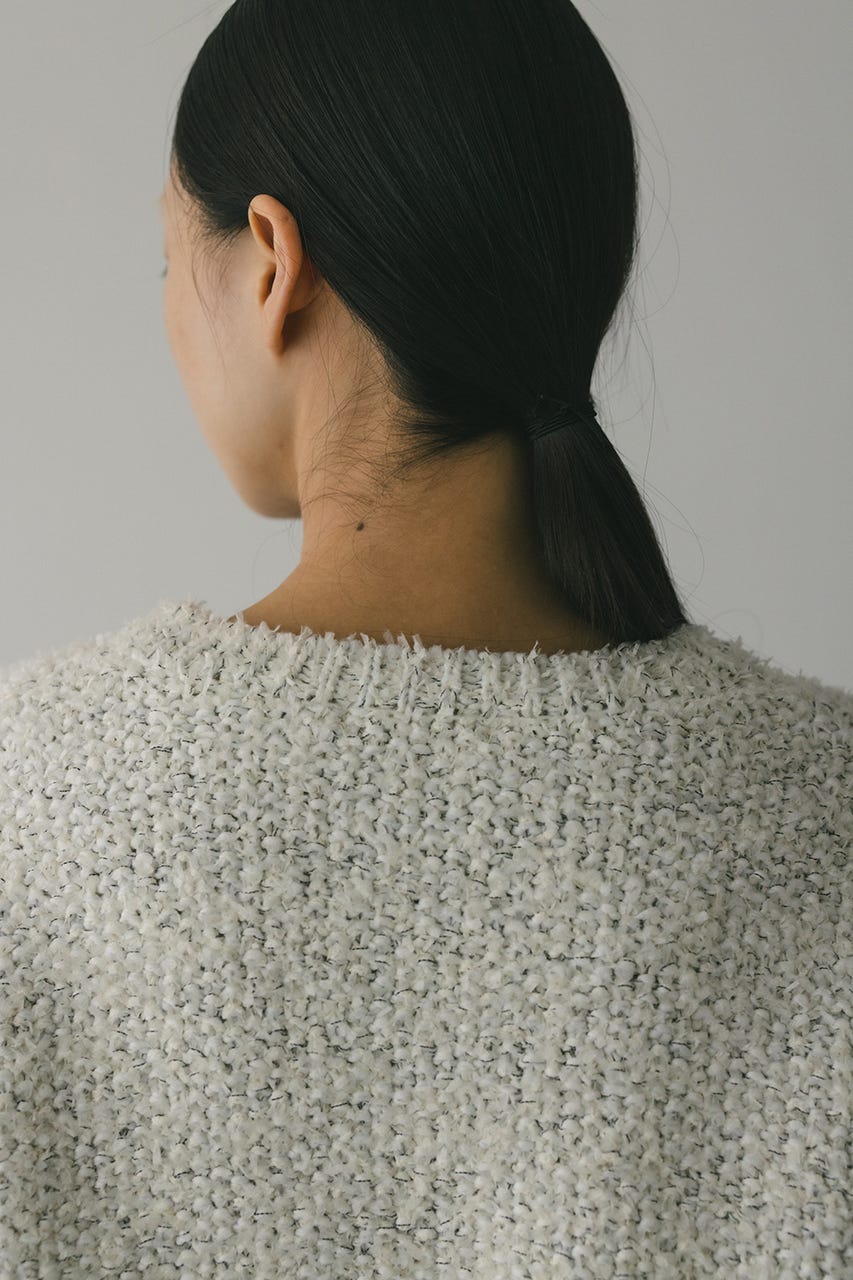 テープヤーンニットカーデ WHT FREE