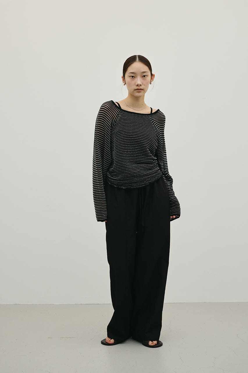 バックオープンメッシュニット BLK FREE