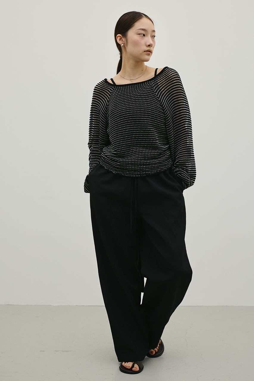 バックオープンメッシュニット BLK FREE