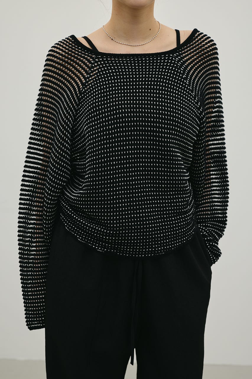 バックオープンメッシュニット BLK FREE
