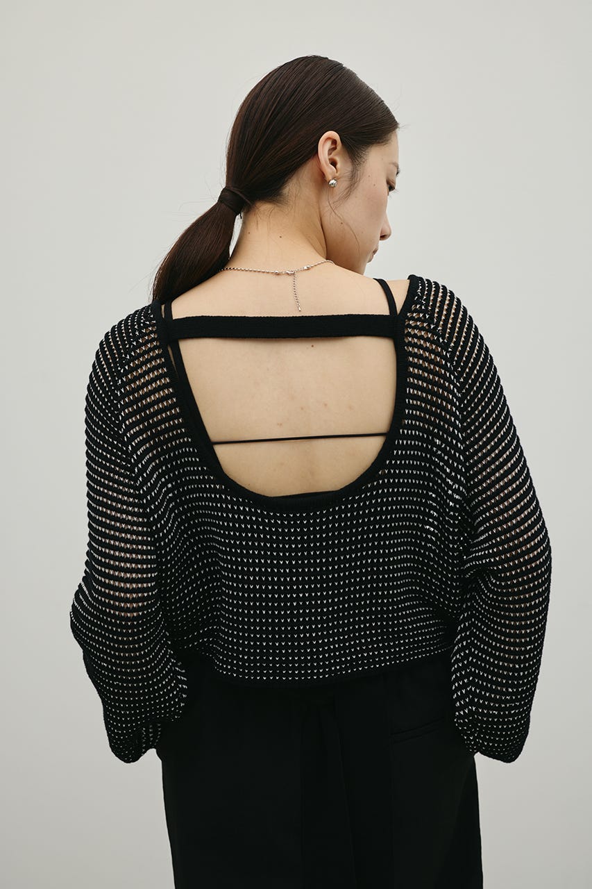 バックオープンメッシュニット BLK FREE