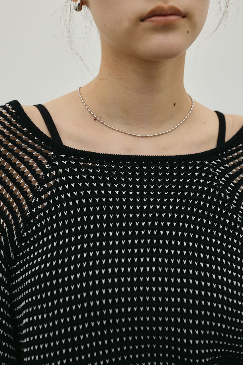 バックオープンメッシュニット BLK FREE