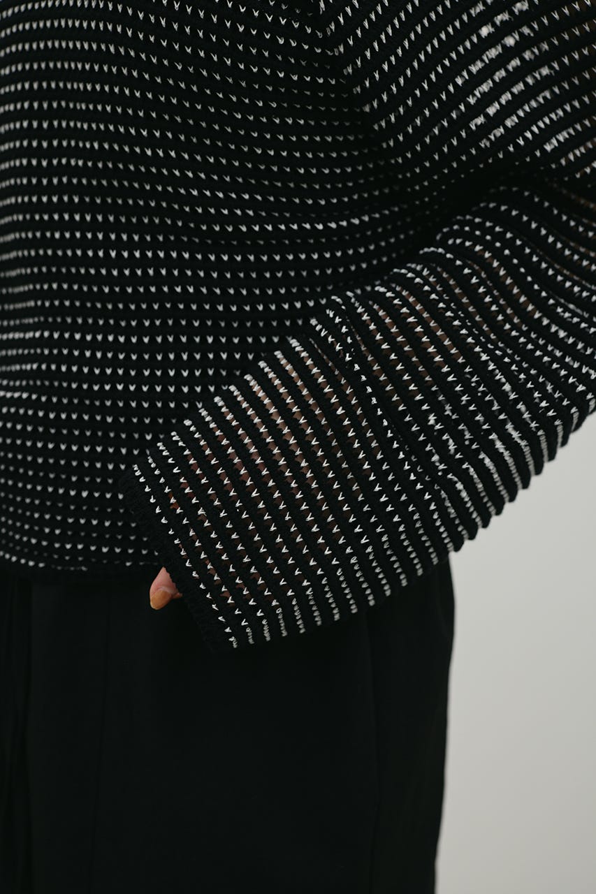 バックオープンメッシュニット BLK FREE