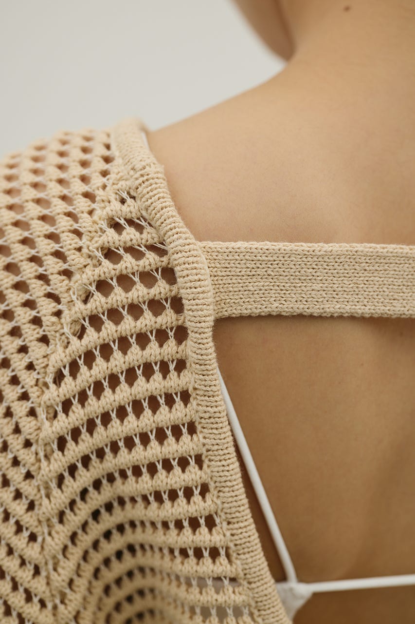 バックオープンメッシュニット L/BEG FREE