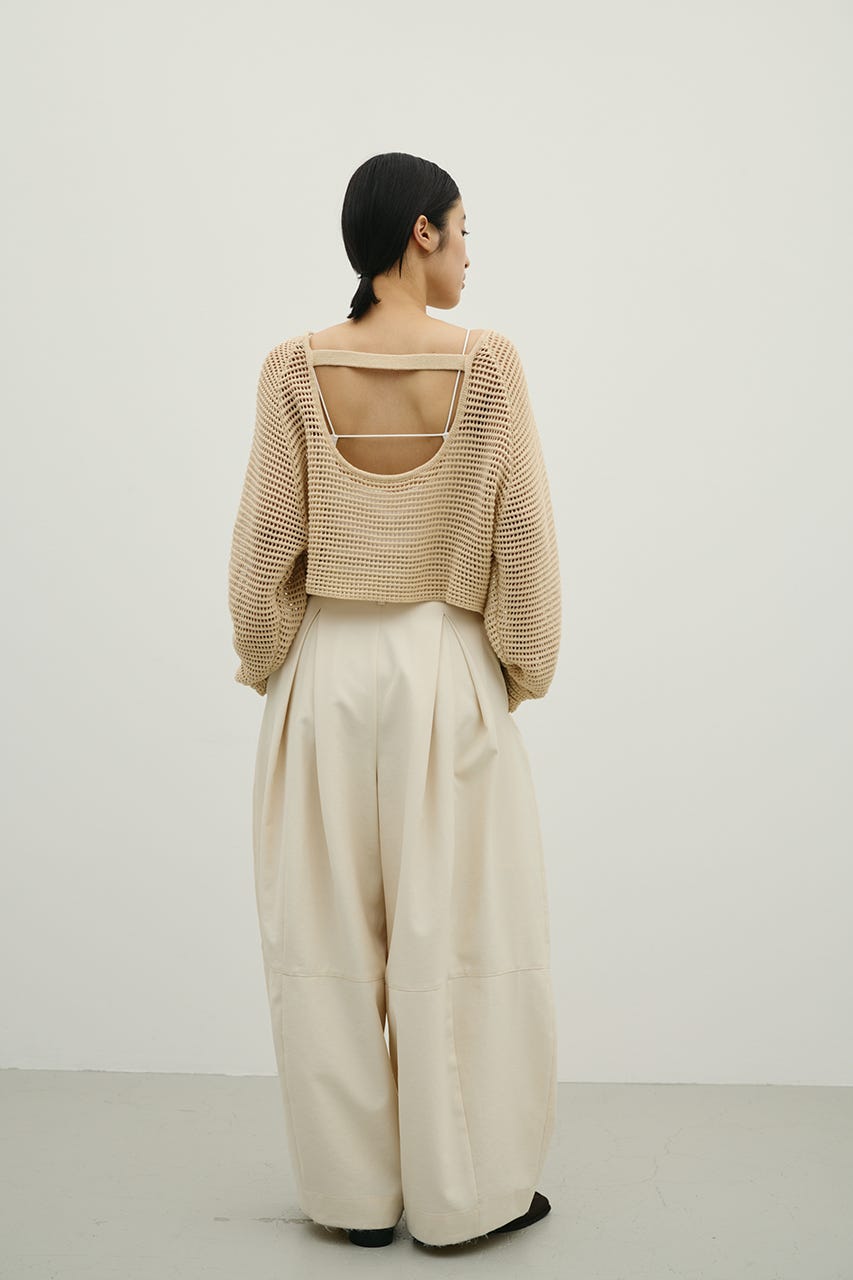 バックオープンメッシュニット L/BEG FREE