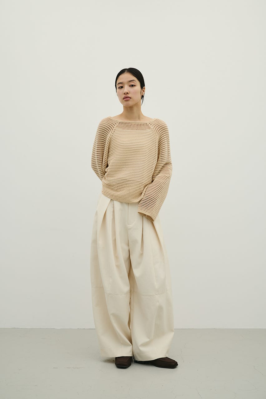 バックオープンメッシュニット L/BEG FREE