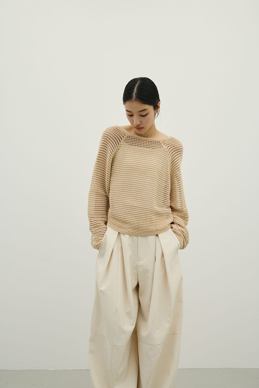 バックオープンメッシュニット L/BEG FREE