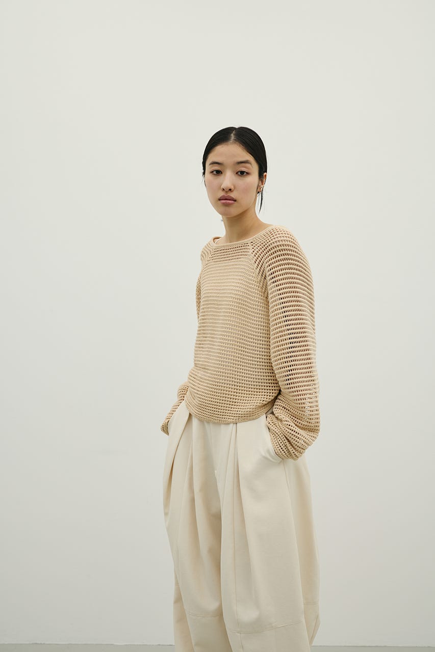 バックオープンメッシュニット L/BEG FREE
