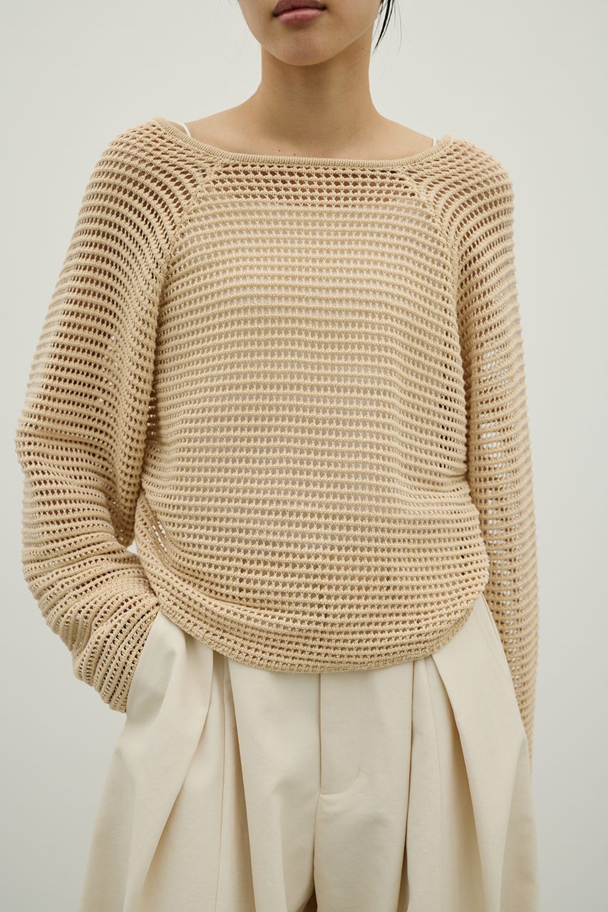 バックオープンメッシュニット L/BEG FREE