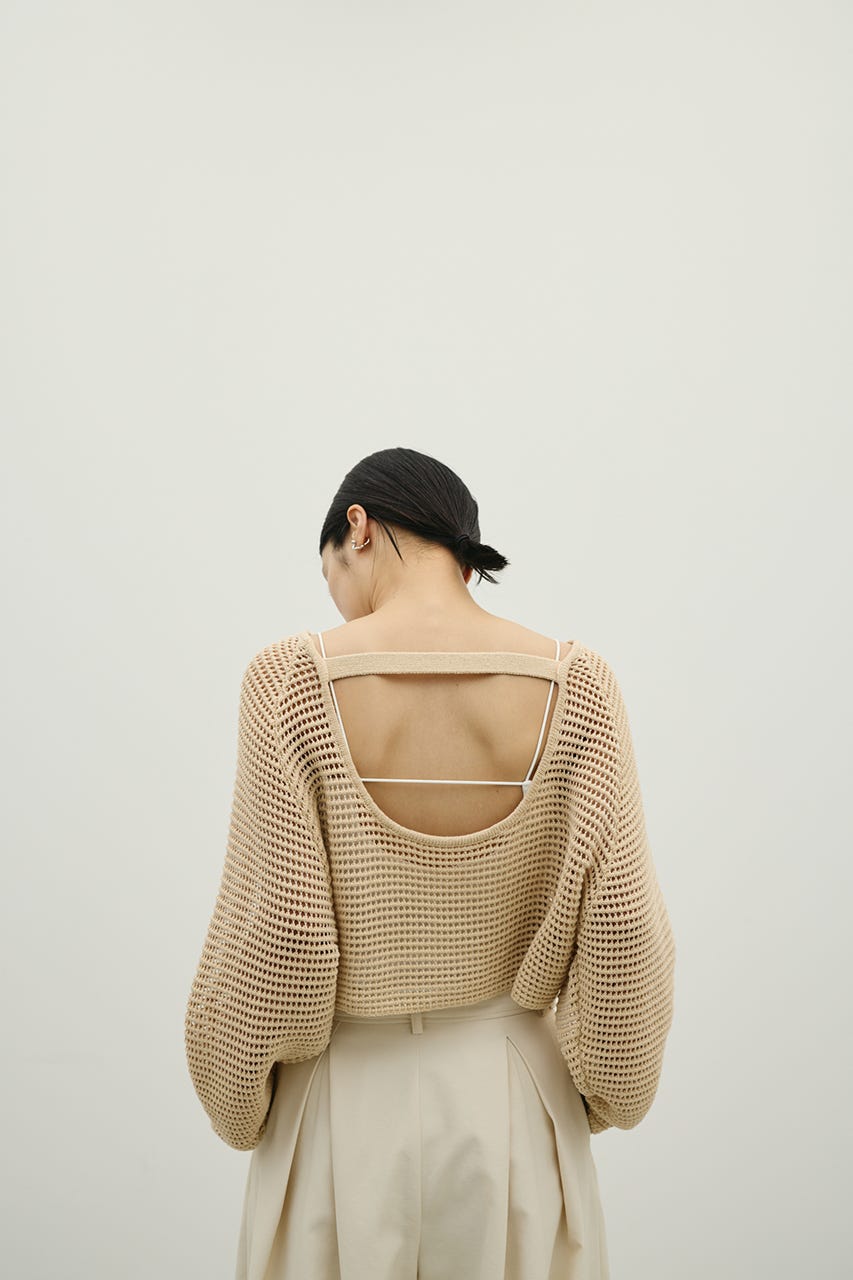 バックオープンメッシュニット L/BEG FREE