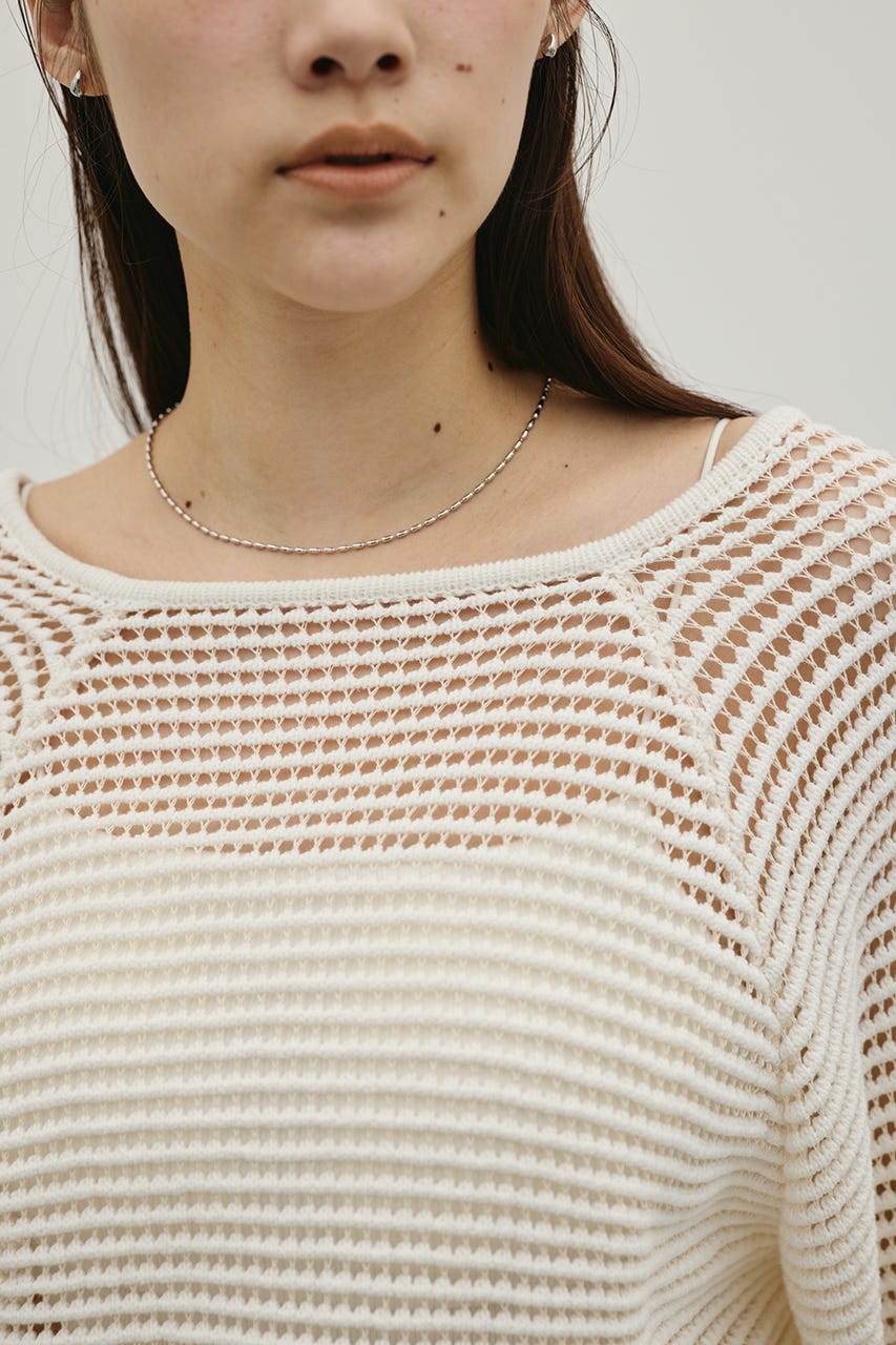 バックオープンメッシュニット WHT FREE