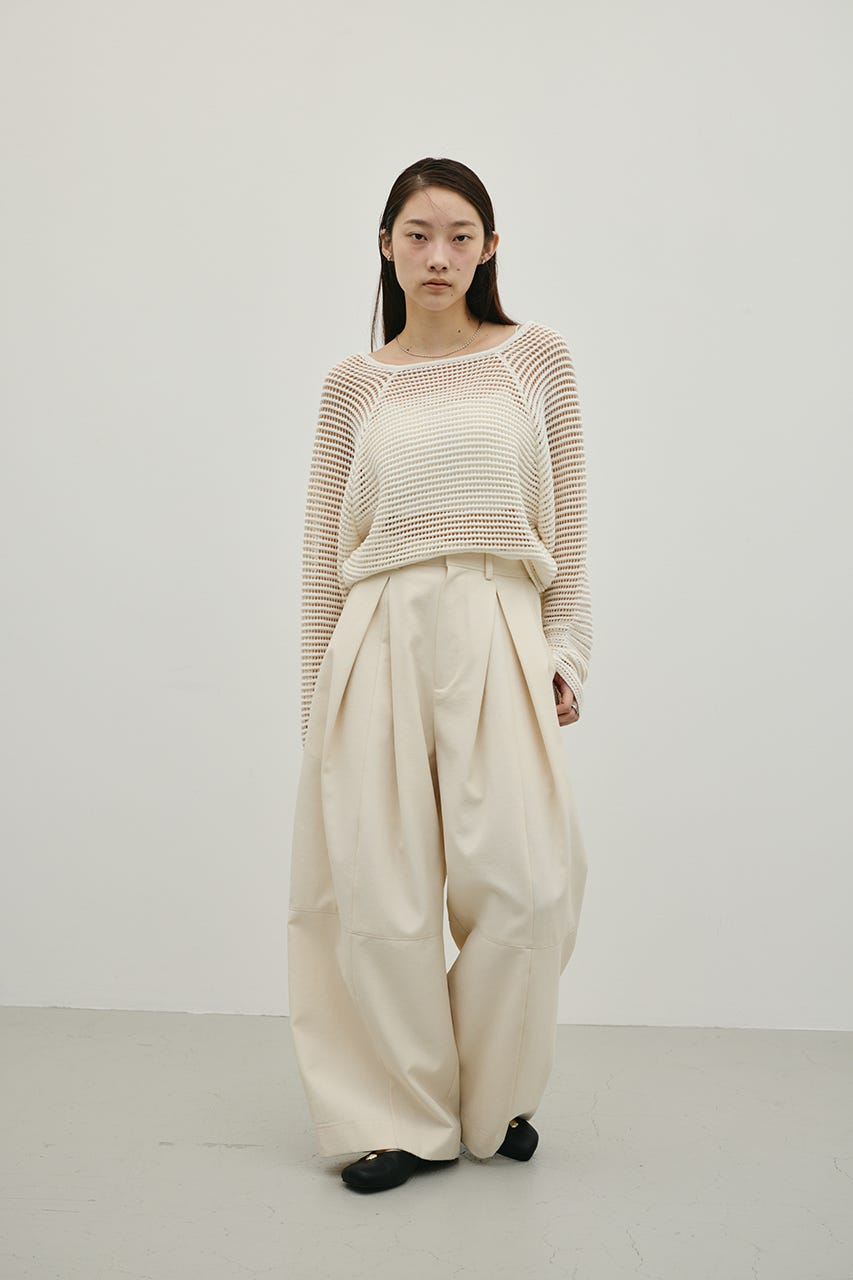 バックオープンメッシュニット WHT FREE