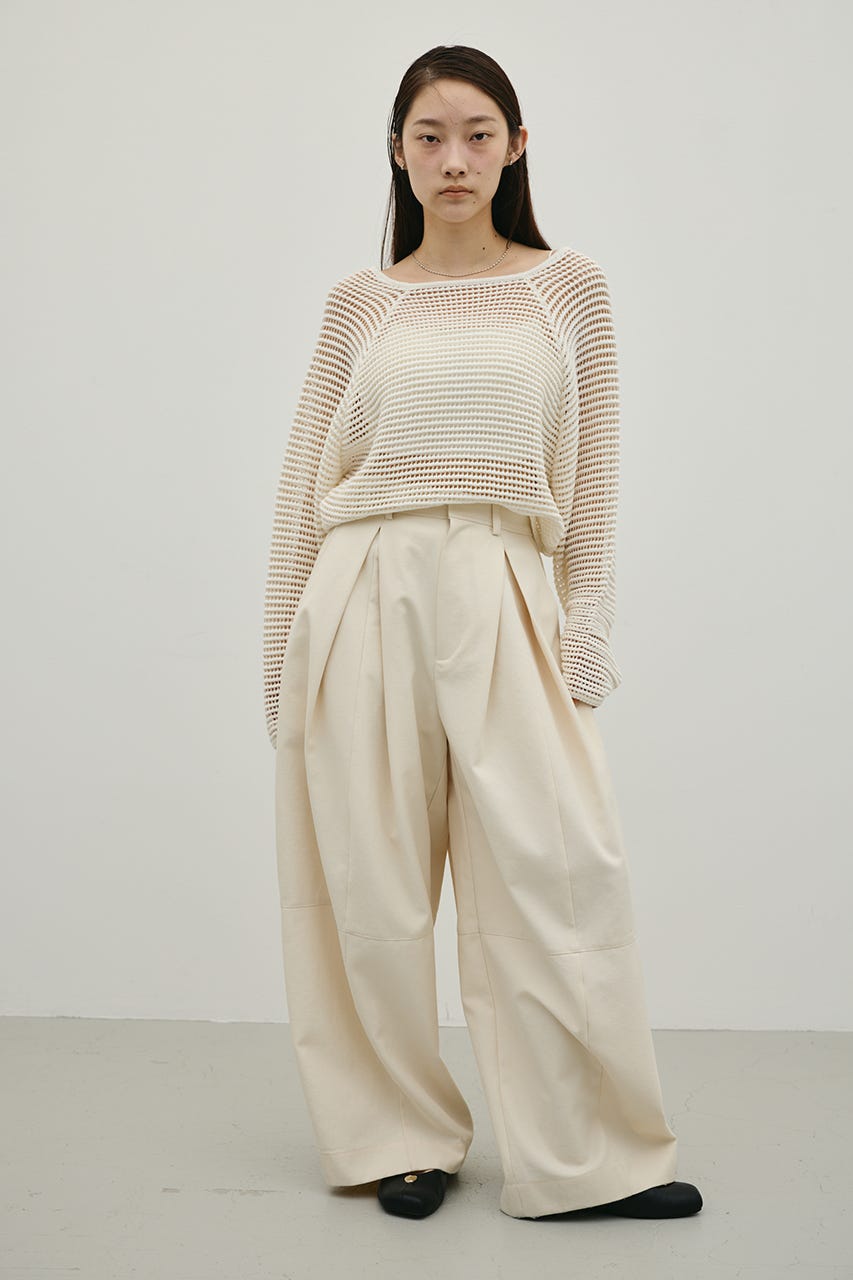 バックオープンメッシュニット WHT FREE