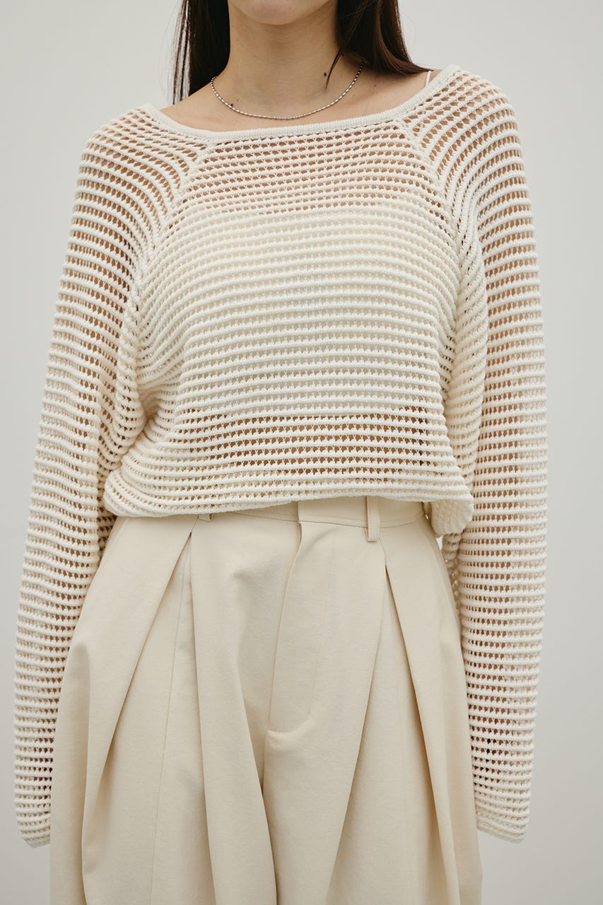バックオープンメッシュニット WHT FREE