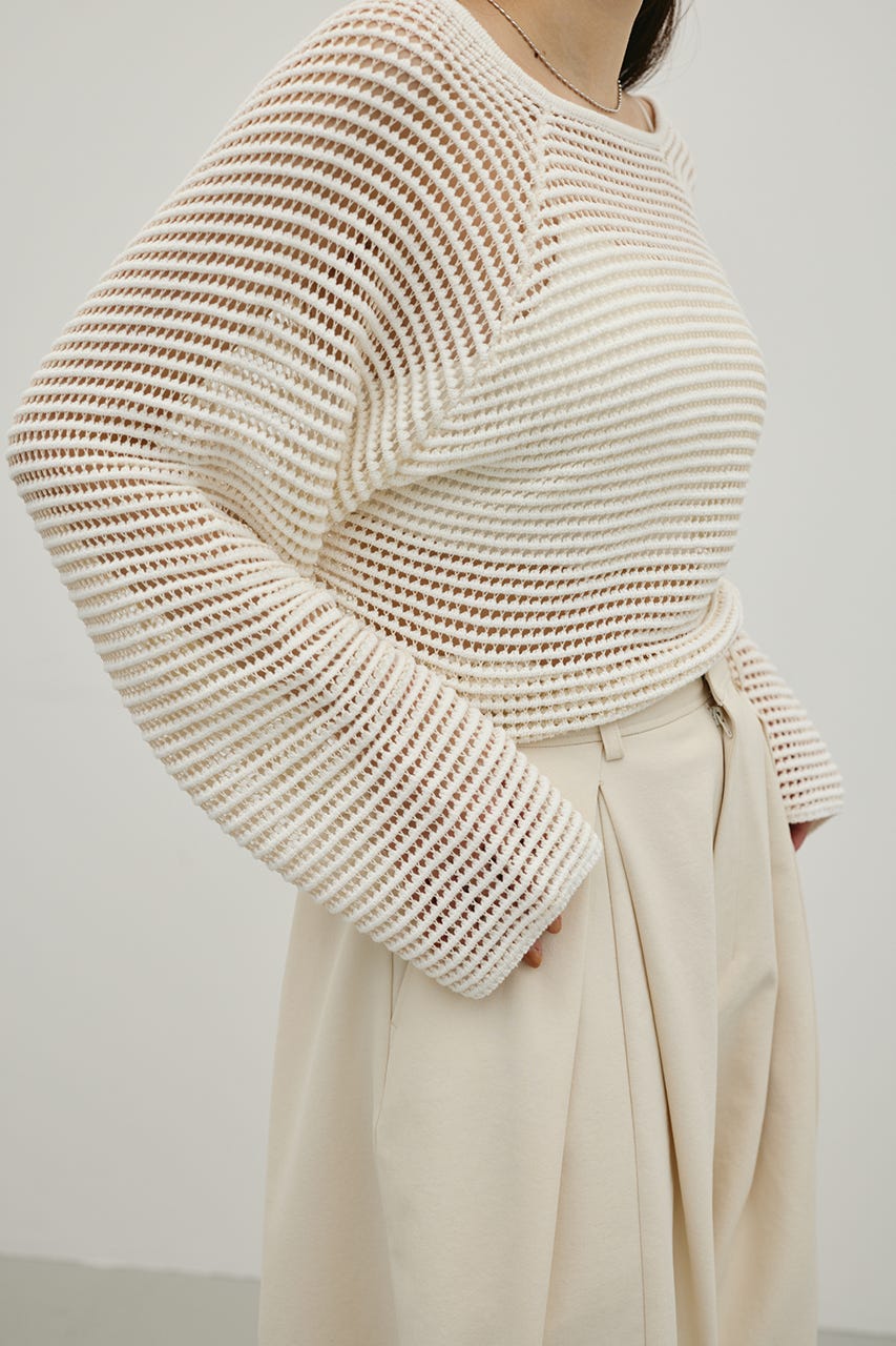 バックオープンメッシュニット WHT FREE