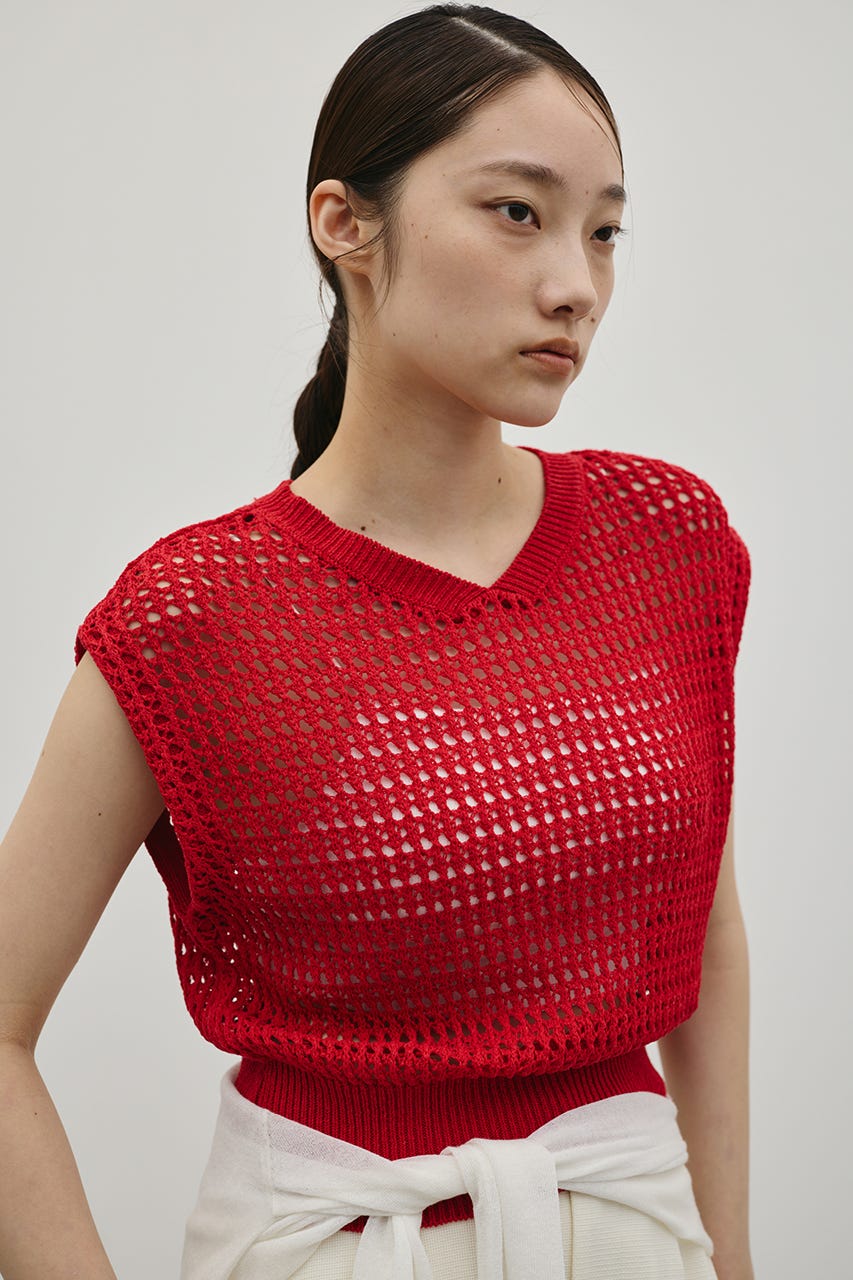 2WAYクロシェニット RED FREE