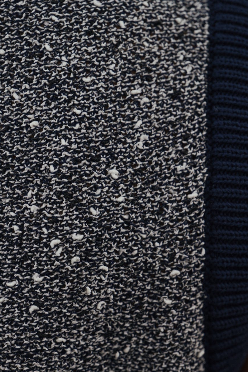 メランジクッションリブニット 柄NVY FREE