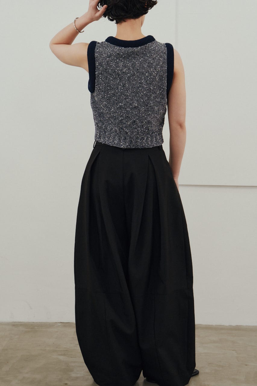 メランジクッションリブニット 柄NVY FREE