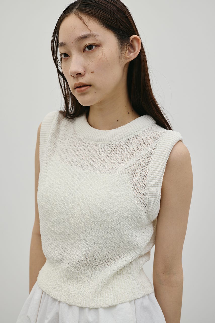 メランジクッションリブニット WHT FREE