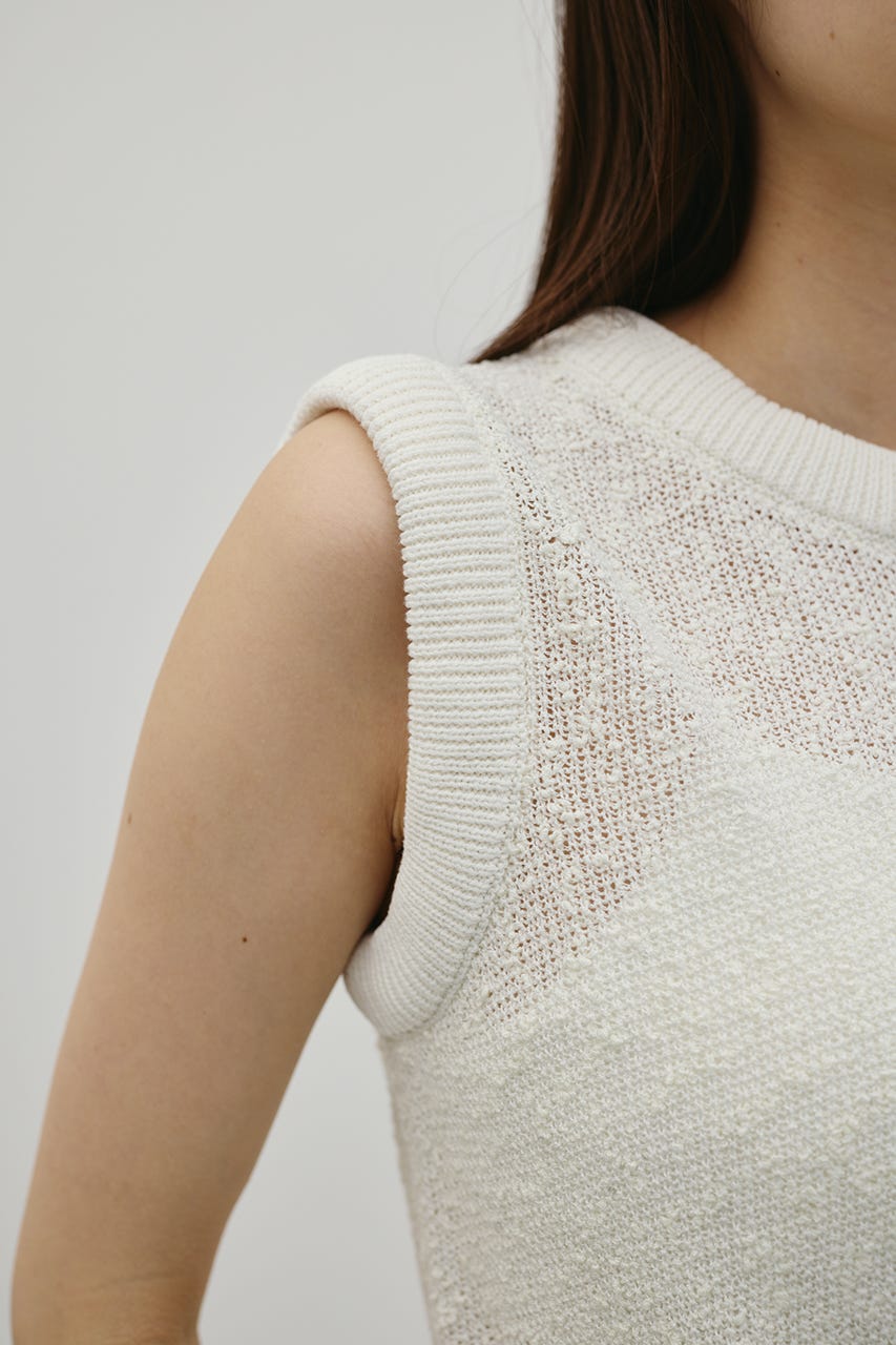 メランジクッションリブニット WHT FREE