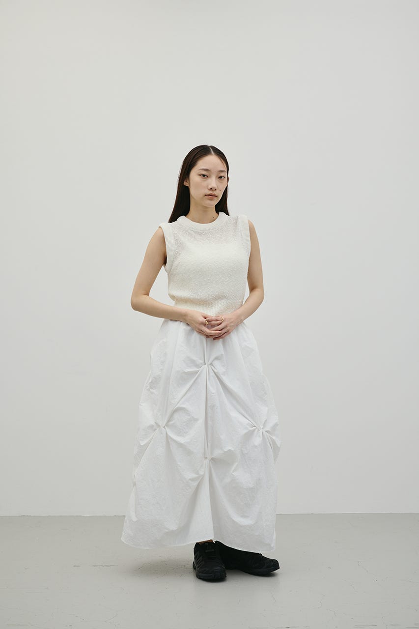 メランジクッションリブニット WHT FREE