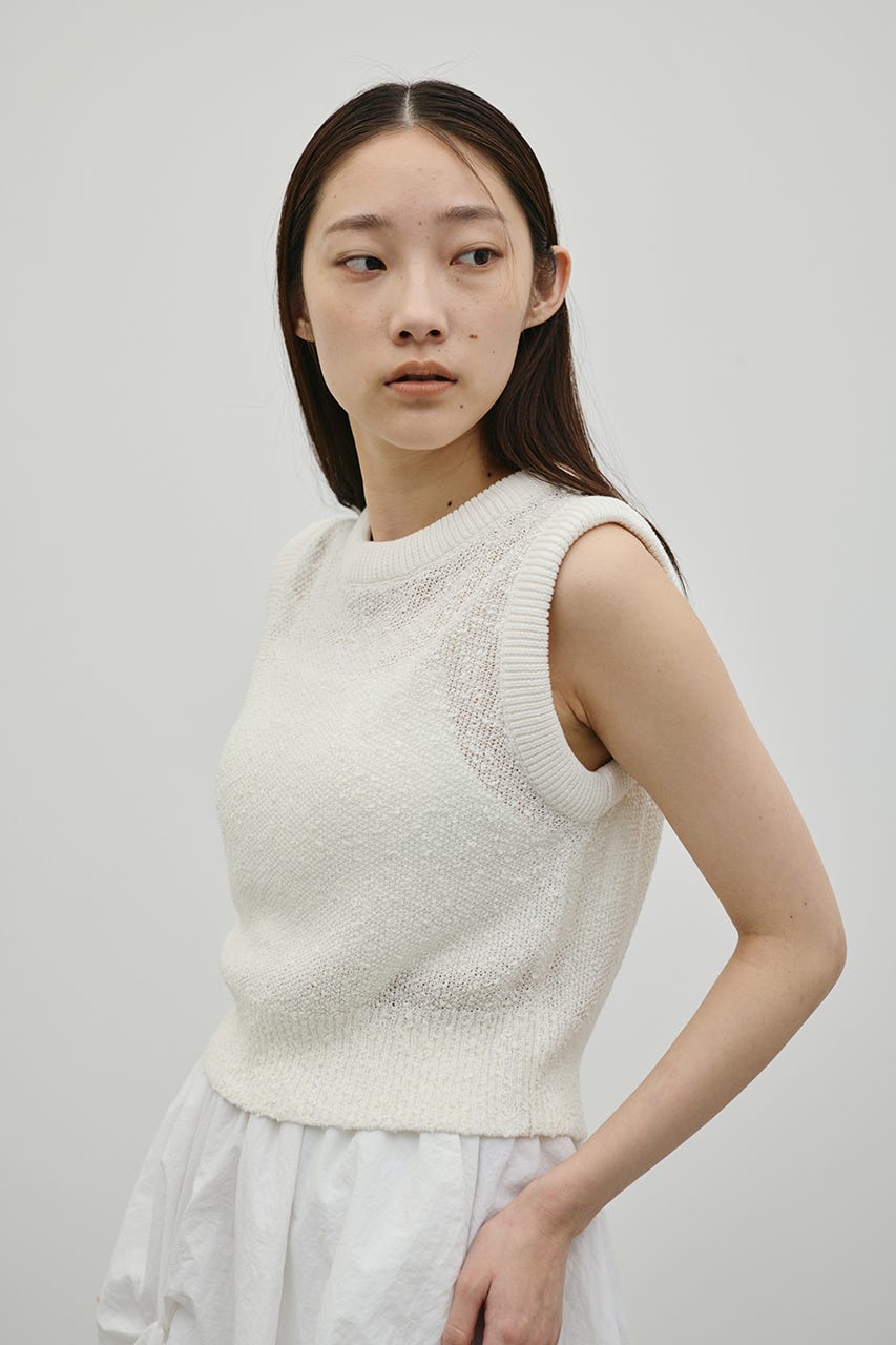 メランジクッションリブニット WHT FREE