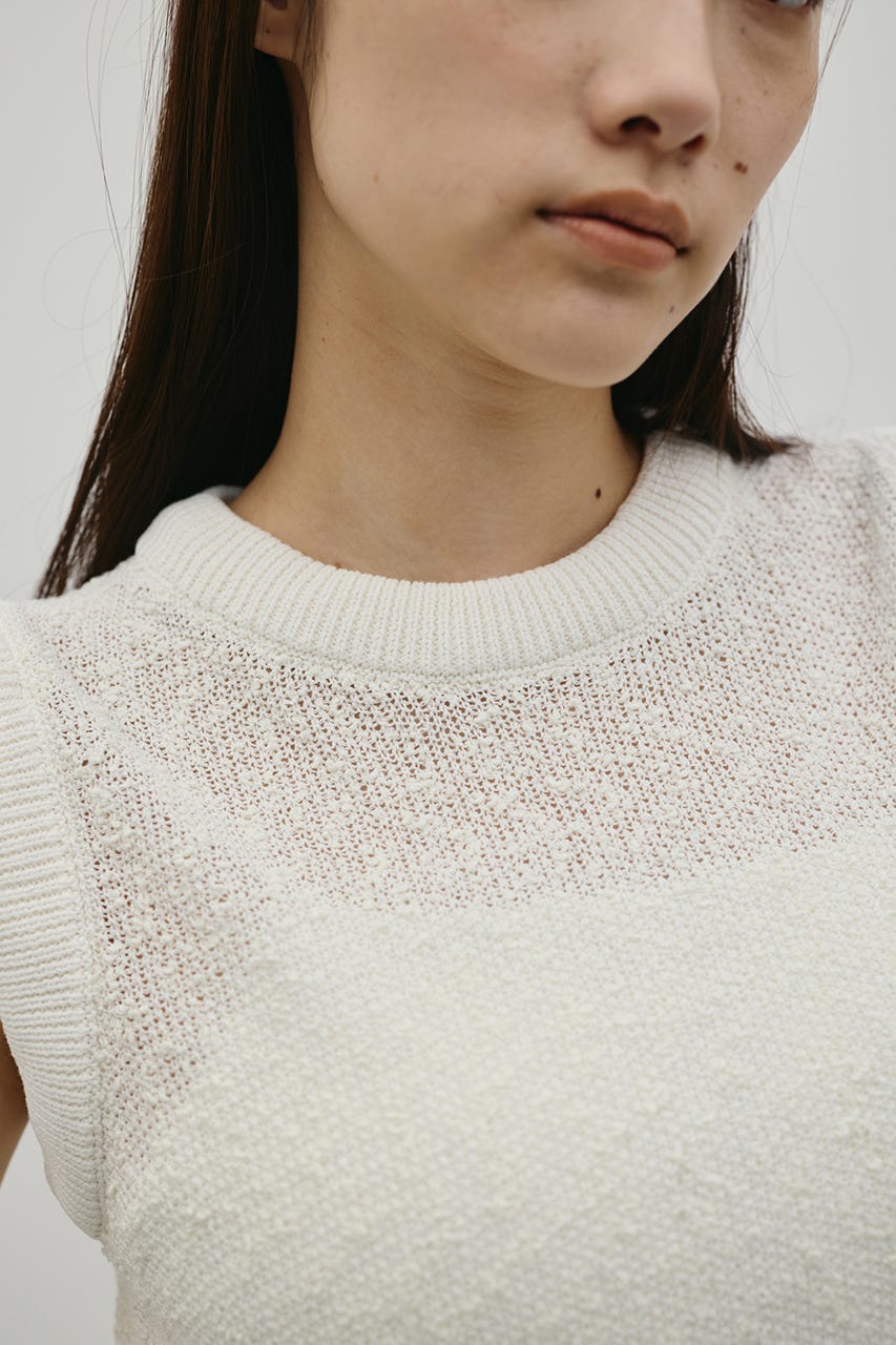 メランジクッションリブニット WHT FREE