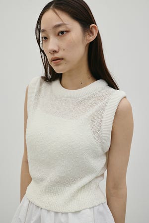 メランジクッションリブニット