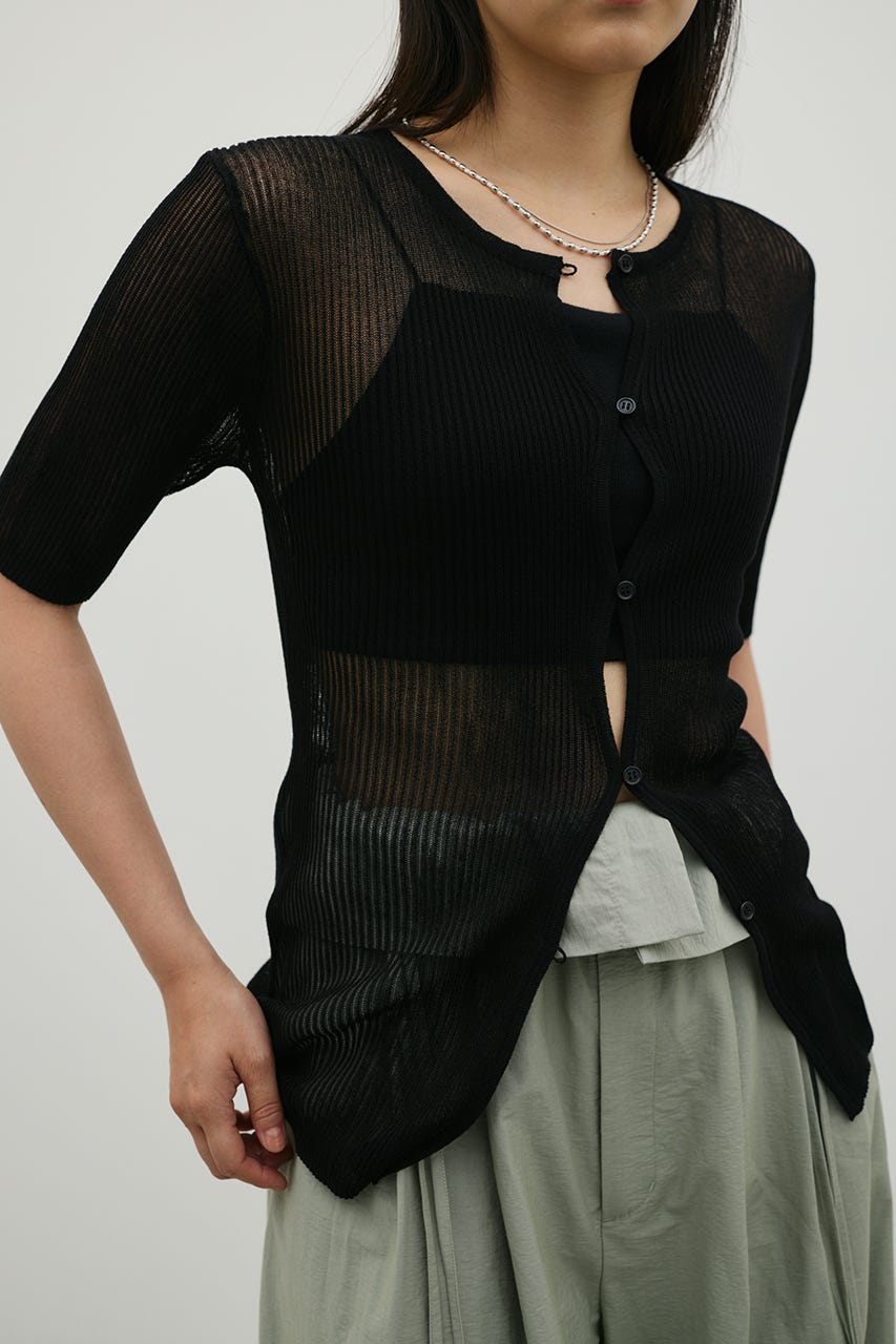 ホールボタンコンパクトニット BLK FREE