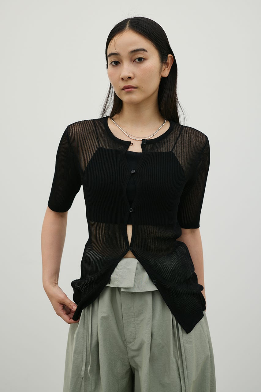 ホールボタンコンパクトニット BLK FREE
