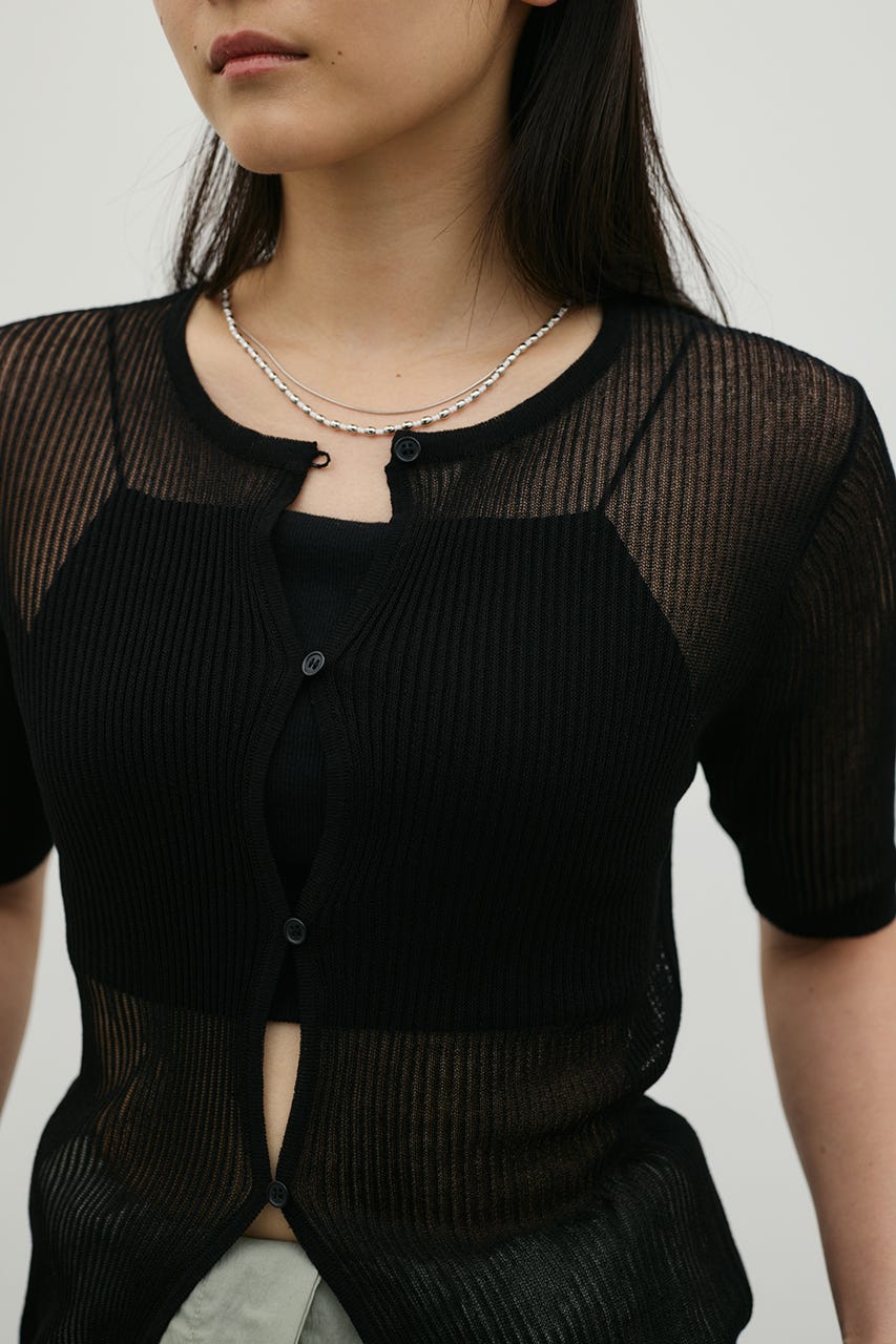 ホールボタンコンパクトニット BLK FREE