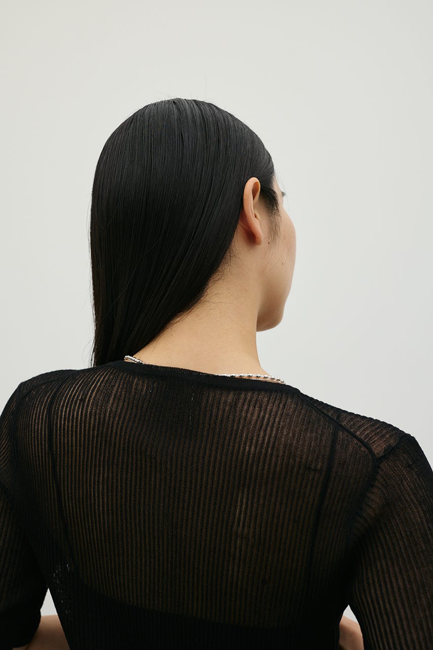 ホールボタンコンパクトニット BLK FREE