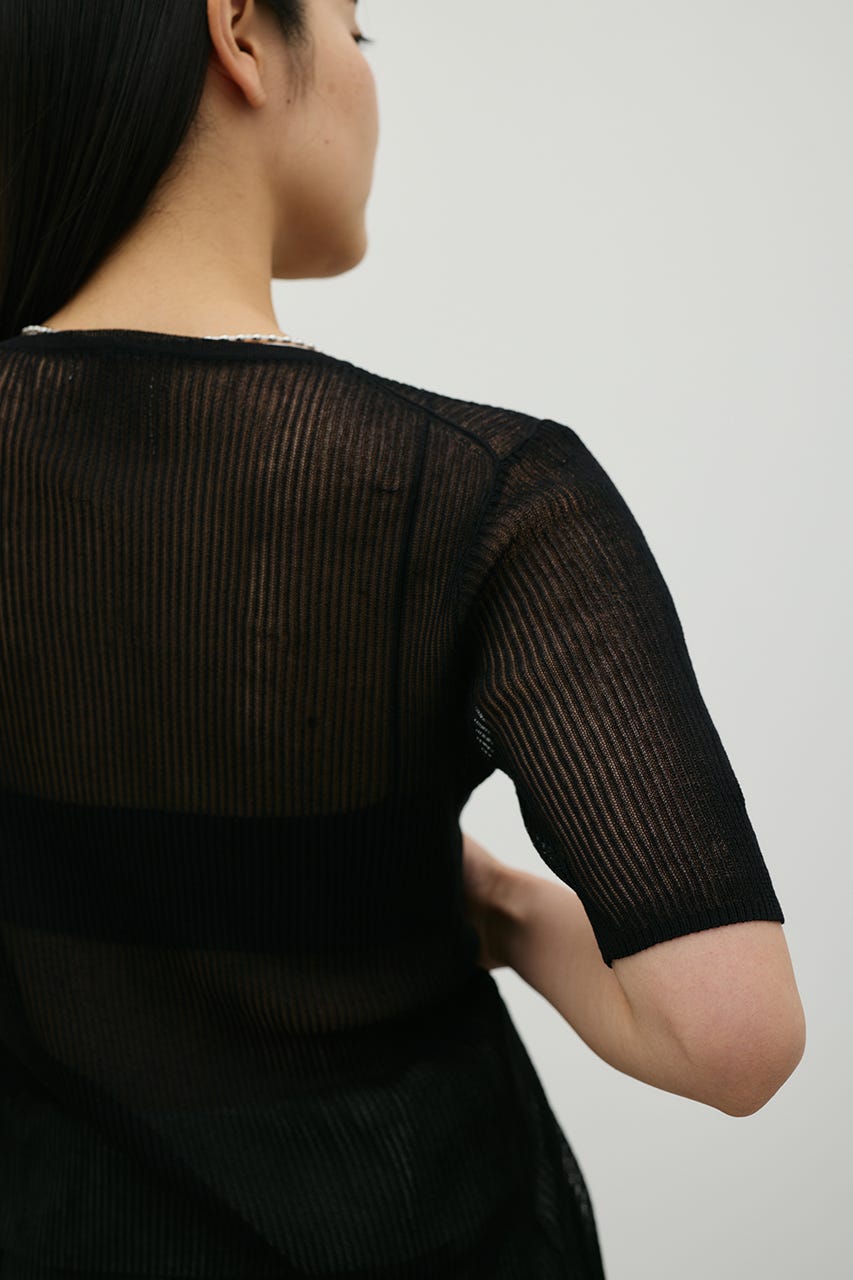 ホールボタンコンパクトニット BLK FREE