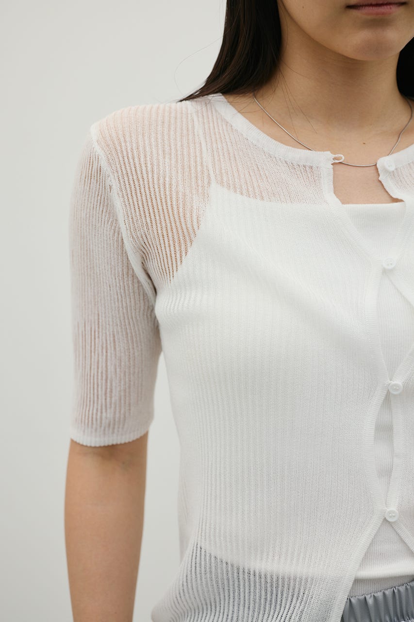 ホールボタンコンパクトニット WHT FREE