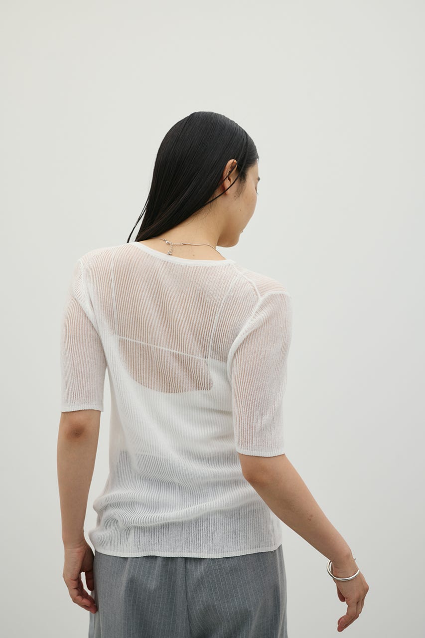 ホールボタンコンパクトニット WHT FREE