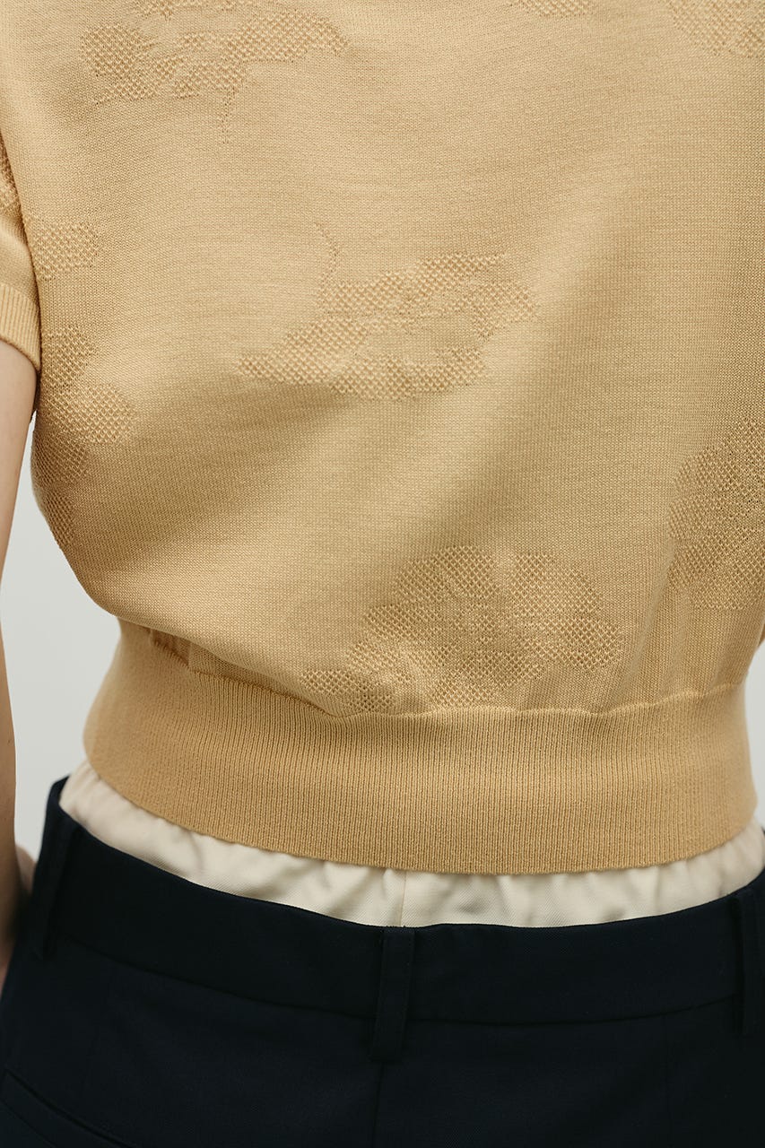 フラワージャガードニット L/ORG FREE