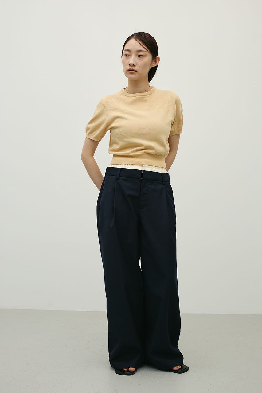 フラワージャガードニット L/ORG FREE