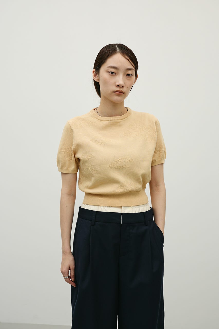 フラワージャガードニット L/ORG FREE