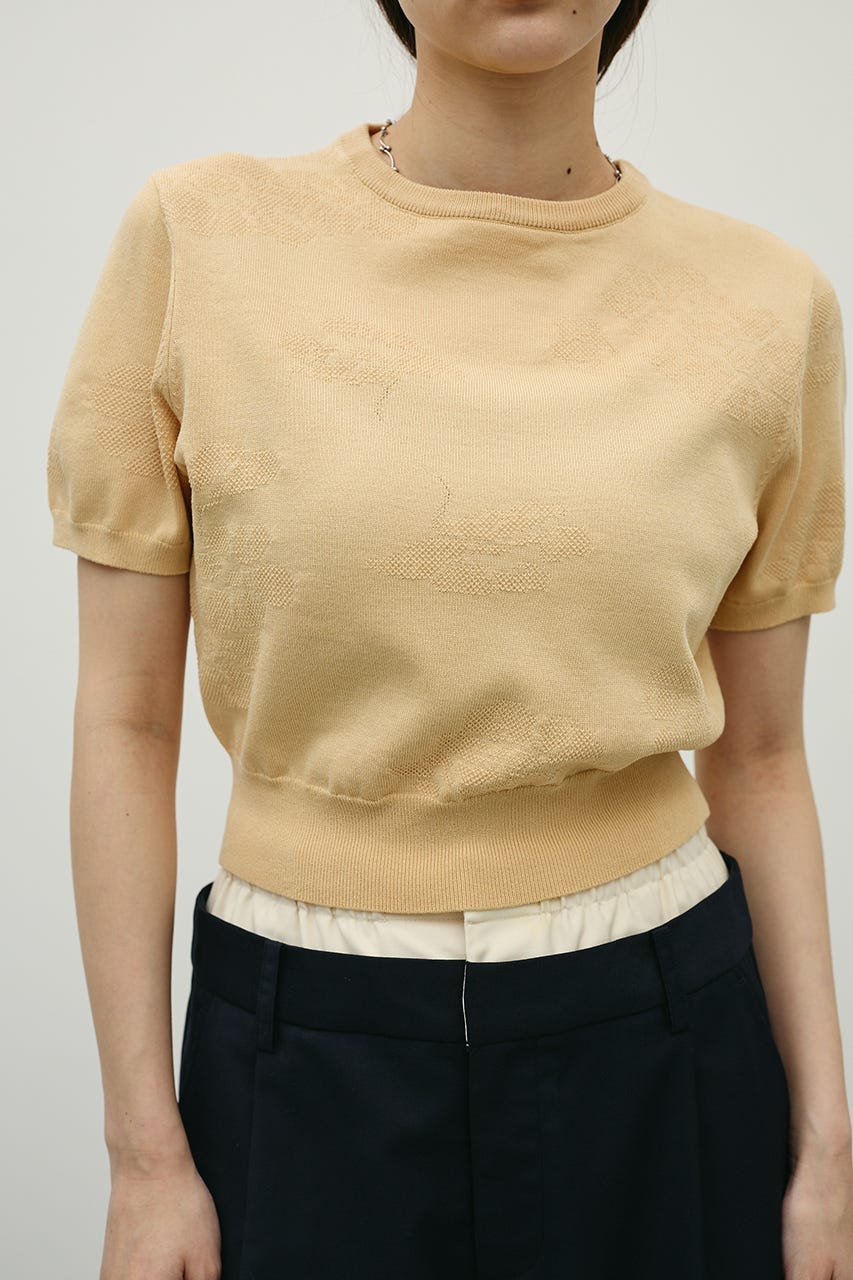 フラワージャガードニット L/ORG FREE