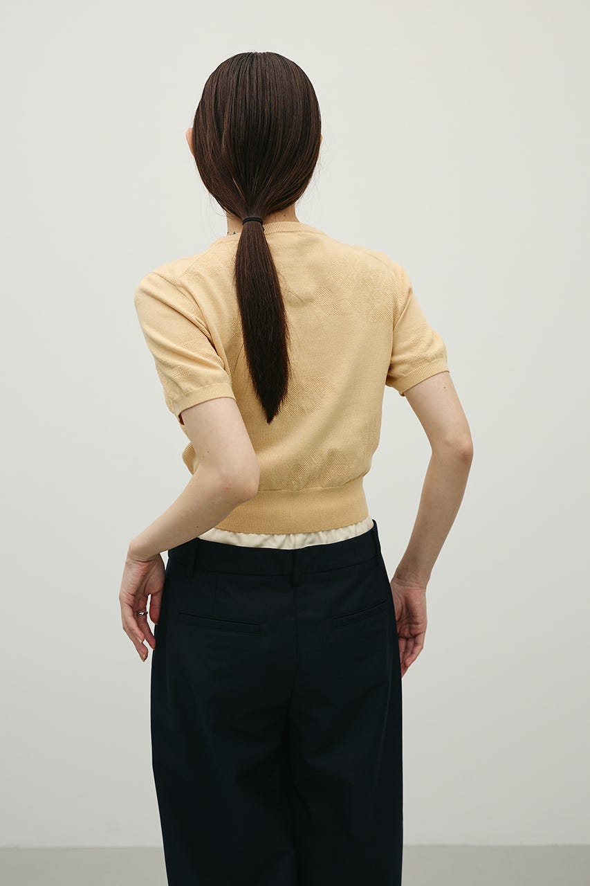 フラワージャガードニット L/ORG FREE